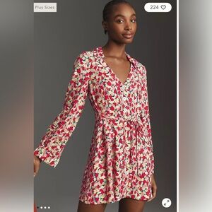 RIXO Olina Floral Collared Mini Dress Size Large US 10